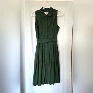Green button down dress